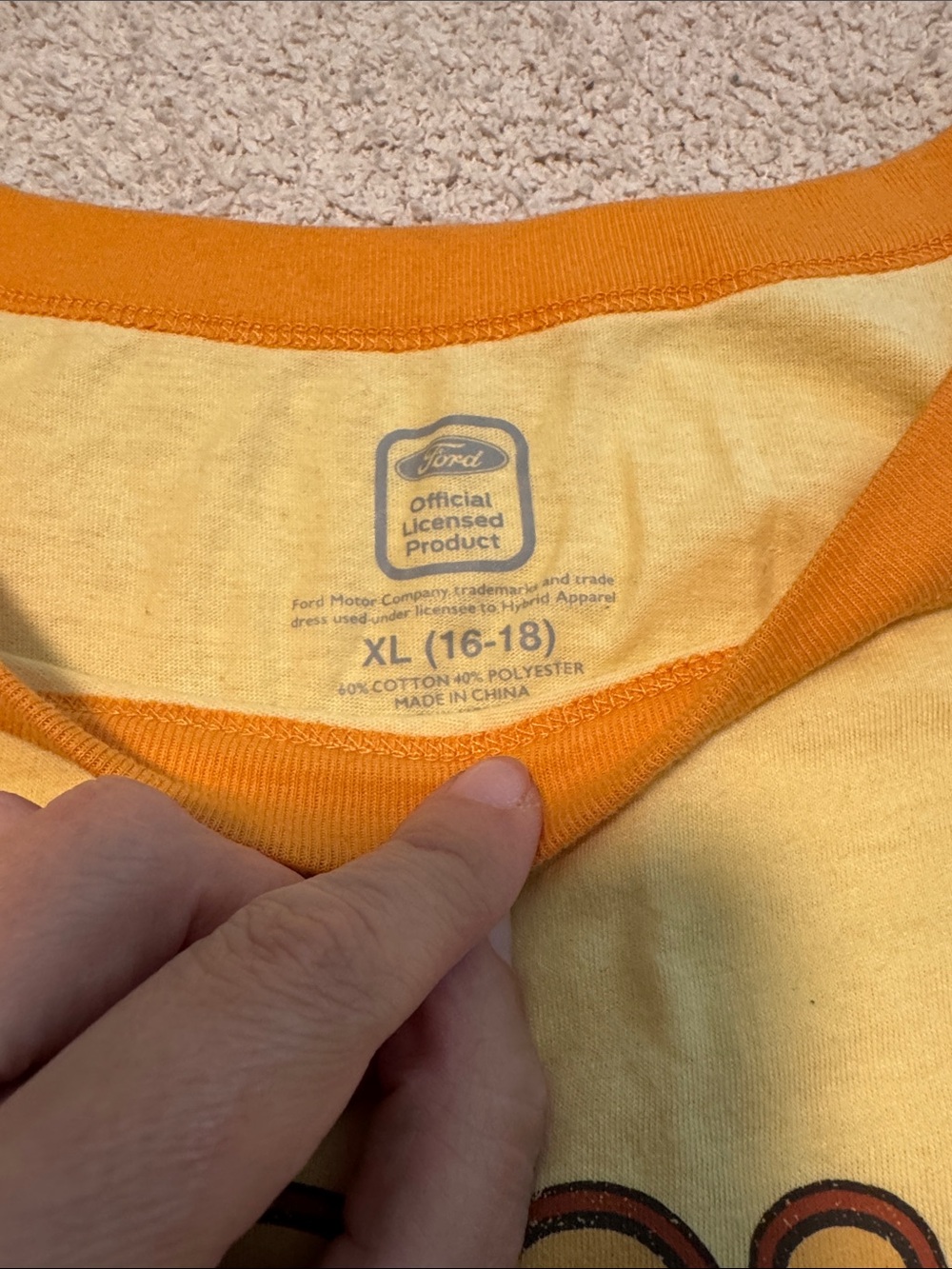Ford Yellow Tee with Orange Trim Walmart pajamas women bronco mismatched xl xxl - Picture 2 of 5